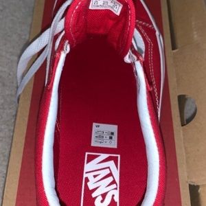 Red canvas classic vans women’s size 9